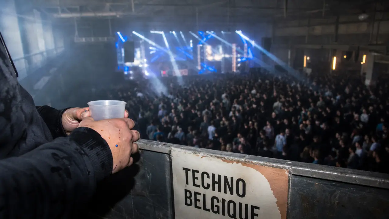 Festival techno Belgique : mains et crowd face à une mainstage techno