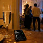 Nouvel an musique : playlist festive sur smartphone, champagne et confettis pour danser