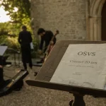 OSVS : programme de concert sur le parvis d’une église charentaise
