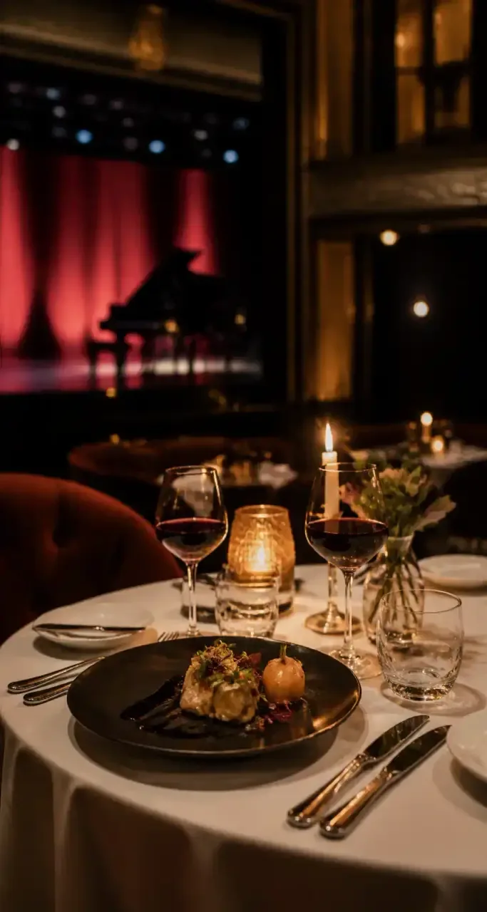 Restaurant gastronomique élégant aux bougies un soir de sortie