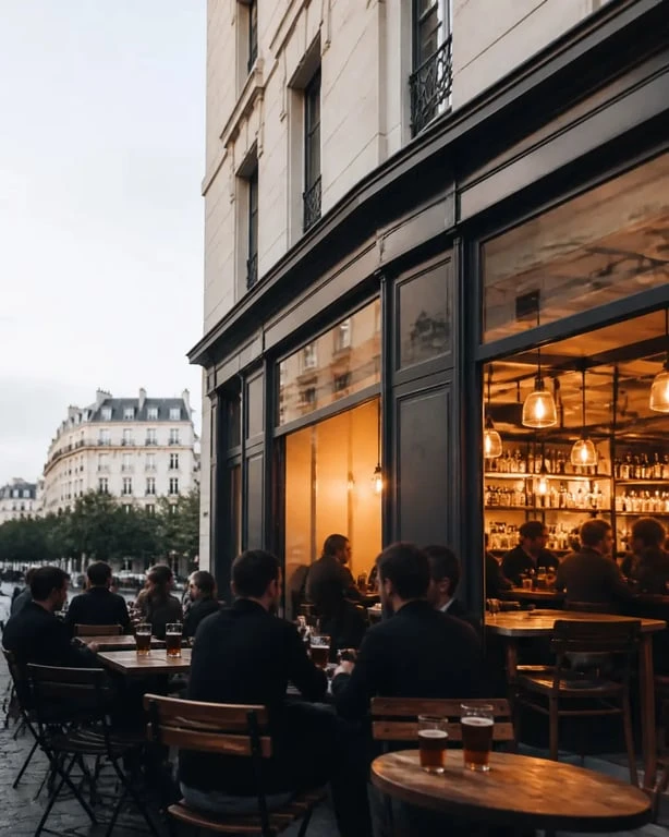 Les Berthom Opéra à Lyon, ambiance de bar convivial en début de soirée
