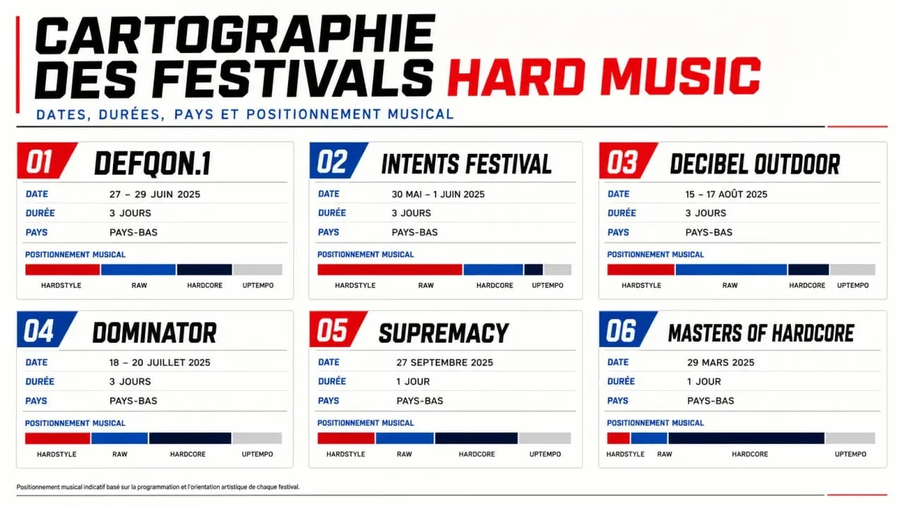 Comparatif des meilleurs festival hardstyle avec dates, formats et styles