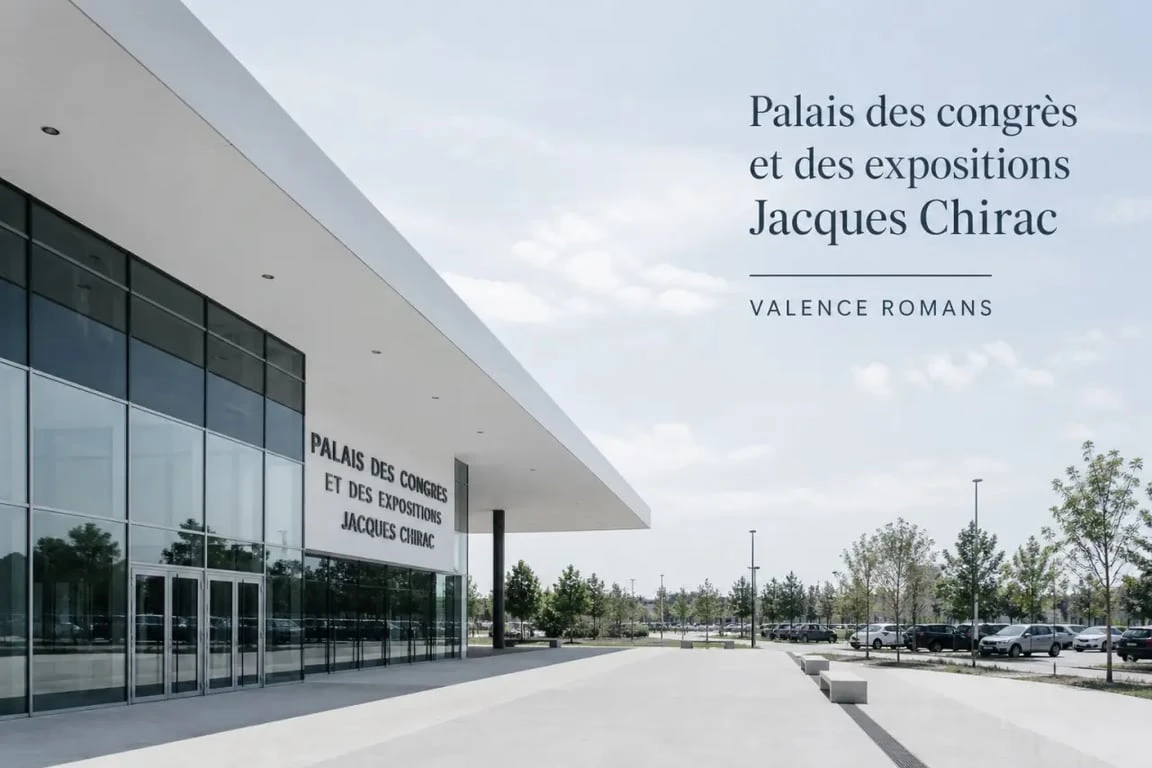 Palais des congrès et des expositions valence romans vu de l’extérieur, entrée du complexe événementiel