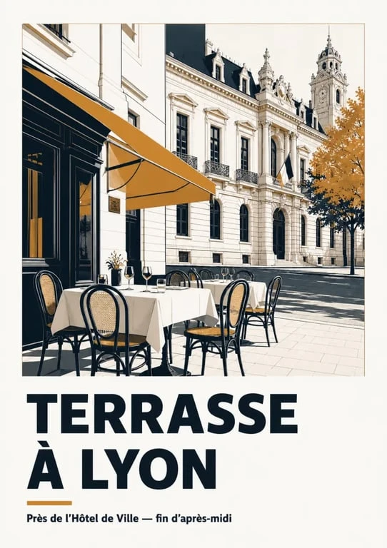 Restaurant hôtel de ville lyon : terrasse élégante et ambiance urbaine près de l’Hôtel de Ville de Lyon