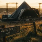 Glastonbury festival histoire : Worthy Farm 1970, prairie du Somerset, scène vide