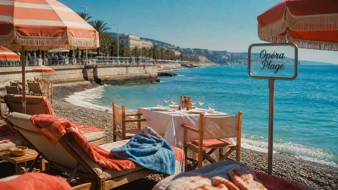Opéra plage : restaurant et plage privée à Nice, vue mer