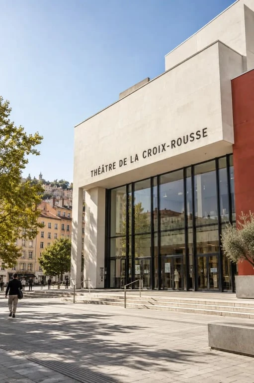 Théâtre de la Croix-Rousse à Lyon, repère du croix rousse theatre place Joannès-Ambre