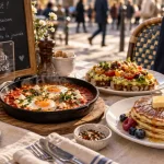 La petite bleue brunch & coffee opéra, table de brunch méditerranéen à Paris